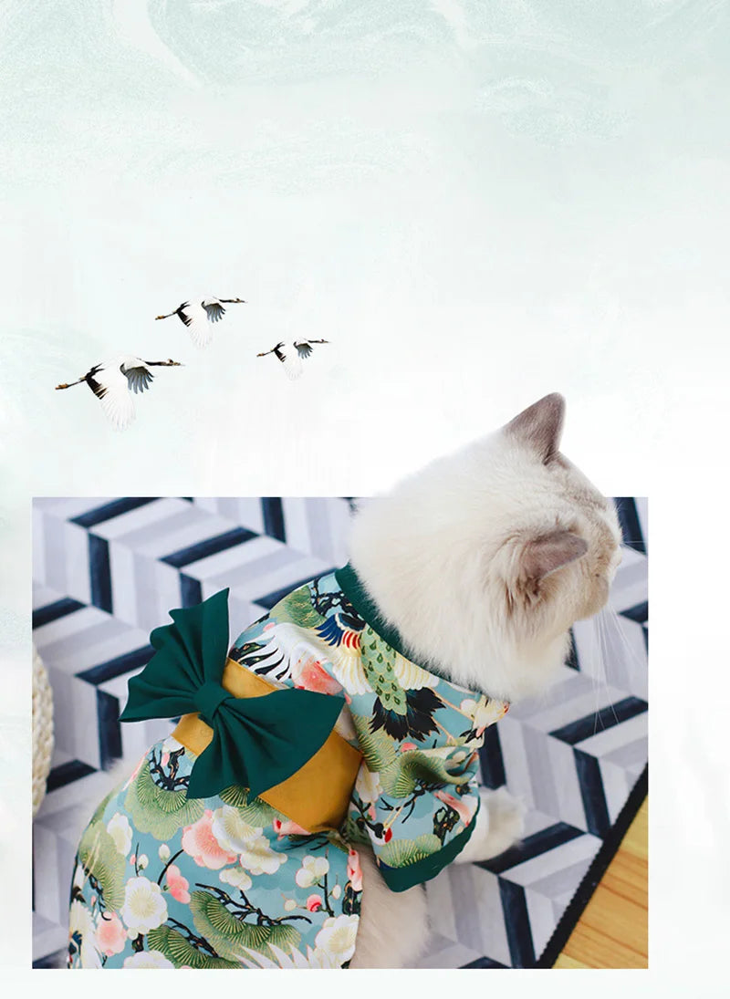 Japanese Kimono Pet Outfit - Summer Cosplay for Dogs, Cats & Shiba Inu