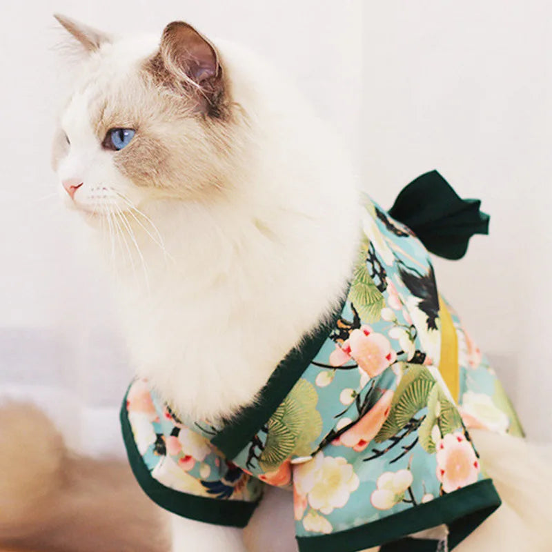 Japanese Kimono Pet Outfit - Summer Cosplay for Dogs, Cats & Shiba Inu