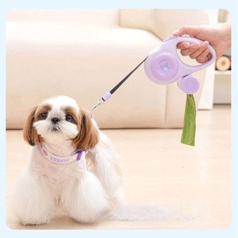 Sanrio Kuromi & Cinnamoroll Retractable Dog Leash - Kawaii Anime Pet Gear