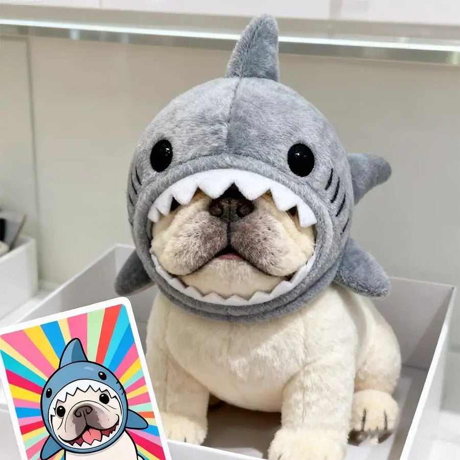 Shark Cat Hat - Funny Adjustable Cosplay Headdress for Cats & Puppies