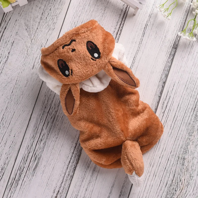 Eevee Pokémon Pet Costume - Kawaii Cosplay Hoodie for Dogs & Cats