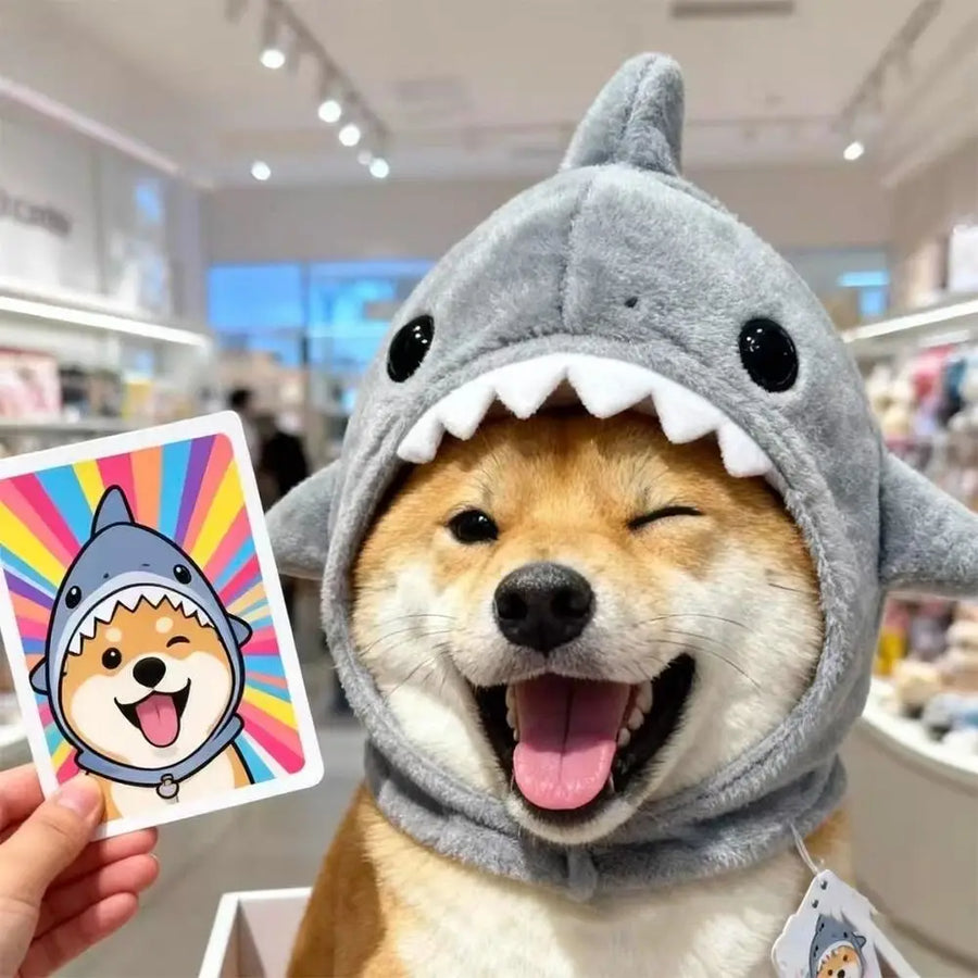 Shark Cat Hat - Funny Adjustable Cosplay Headdress for Cats & Puppies