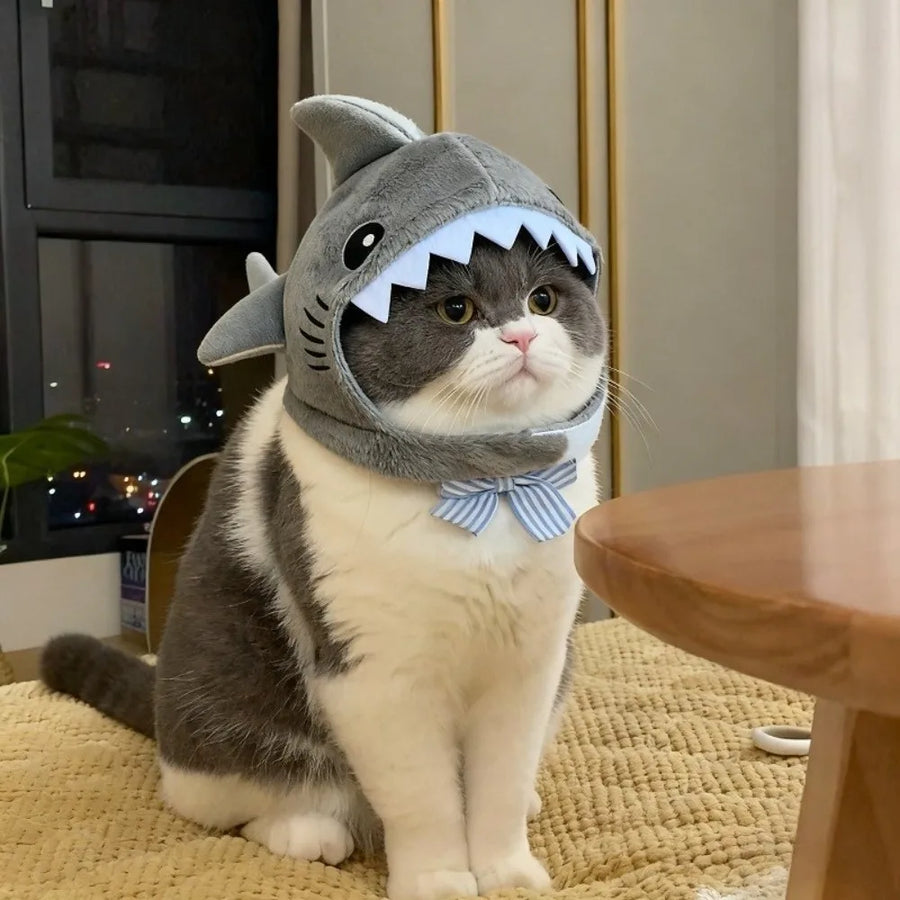 Shark Cat Hat - Funny Adjustable Cosplay Headdress for Cats & Puppies