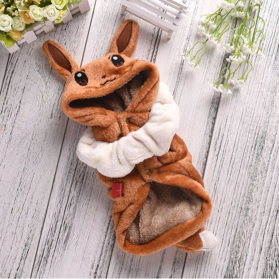 Eevee Pokémon Pet Costume - Kawaii Cosplay Hoodie for Dogs & Cats