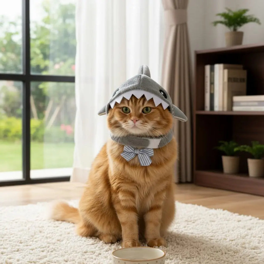 Shark Cat Hat - Funny Adjustable Cosplay Headdress for Cats & Puppies