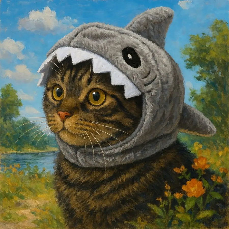 Shark Cat Hat - Funny Adjustable Cosplay Headdress for Cats & Puppies