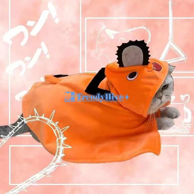 Chainsaw Man Pochita Pet Cloak - Anime Cosplay Costume for Cats & Dogs